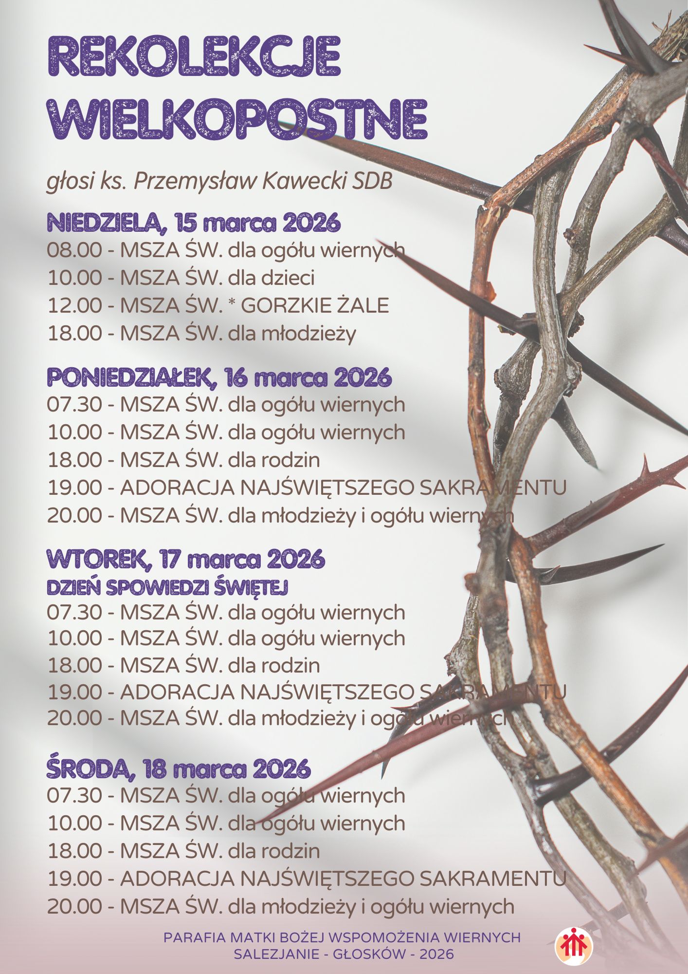 REKOLEKCJE WIELKOPOSTNE